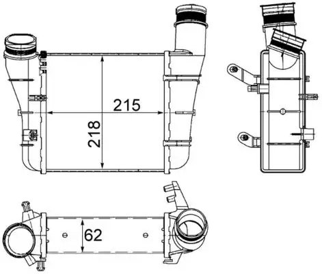 MAHLE Audi A6 1.9 Tdi Turbo Radyatörü 215 mm