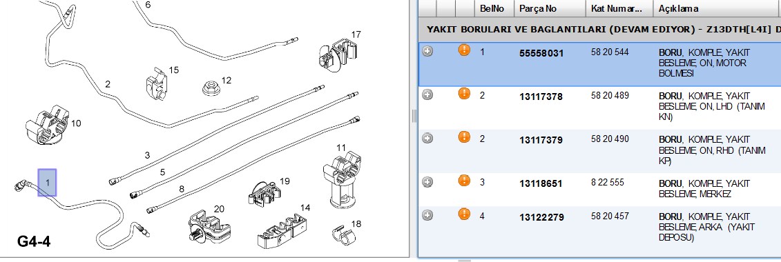 Yakıt Hortumu (Astra H 1.3 DTI 1.3 CDTI Z13DT)