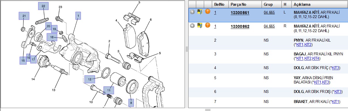 FEBI Opel Astra J ve Chevrolet Cruze Arka Aksın Sol Fren Kaliperi 1 Piston