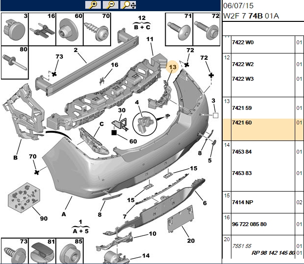 PSA Sağ Arka Tampon Bağlantı Braşeti Peugeot P508 2010-