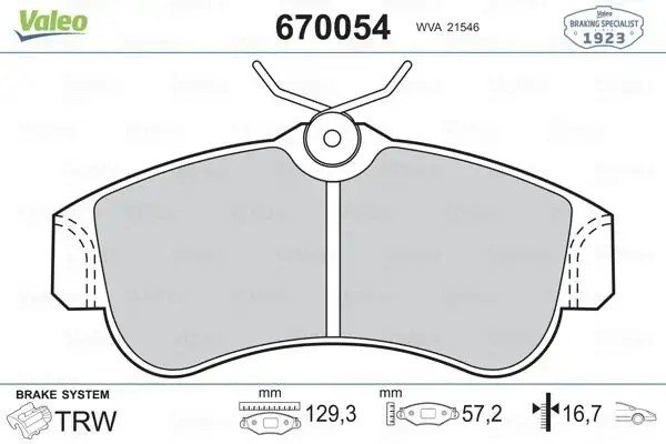 VALEO Nissan Almera 1.5-1.8-2.2D Ön Fren Balatası 129 mm