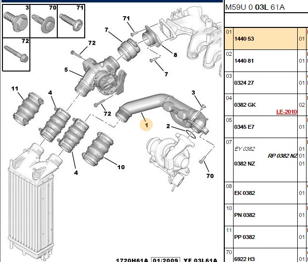 MANİFOLD SUSTURUCU BORUSU PARTNER II BERLINGO II 16 HDI