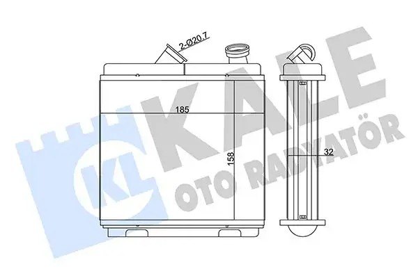 KALE Opel Vectra A 2.0 Kalorifer Radyatörü 158×185×32 mm