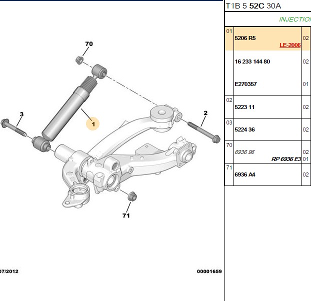 PSA Peugeot 206 1.4 Hdi ve 1.6 Arka Amortisör 32111040