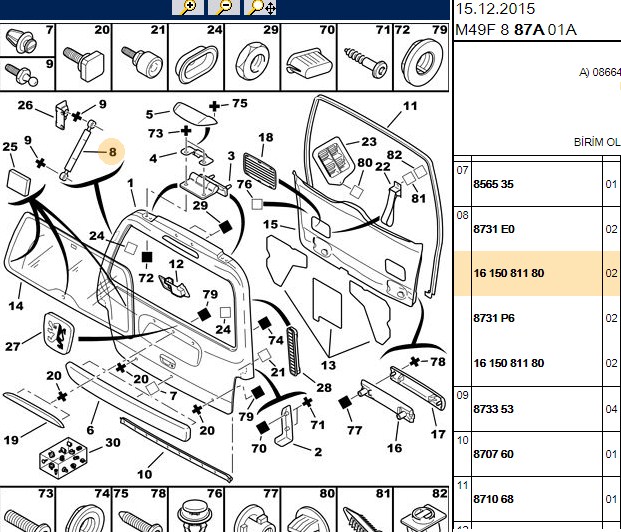 BAGAJ KAPAK AMORTISORU SAXO 96-03