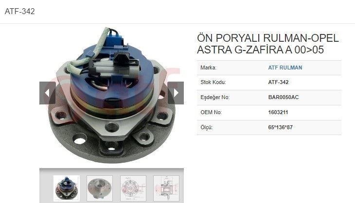 Ön Porya (5D) (ABSLI) (65x136x87 mm) Opel Astra G, Zafira