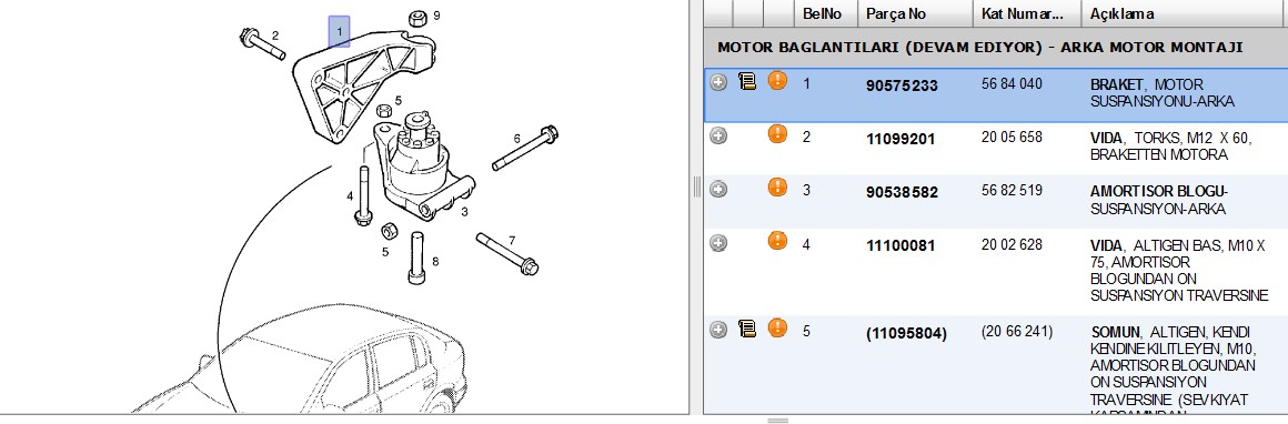 Motor Bağlantı Braketi (Astra G / Zafira A)