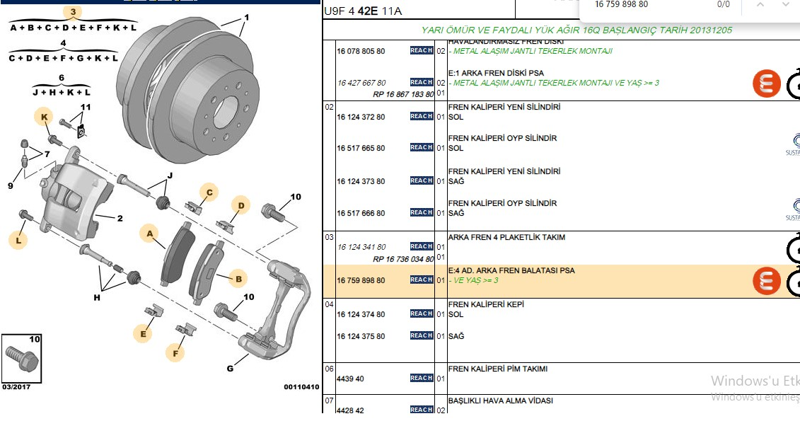 ERP Fren Balatası Arka (137 mm) (Peugeot Boxer, Citroen Jumper, Fiat Ducato 15-)