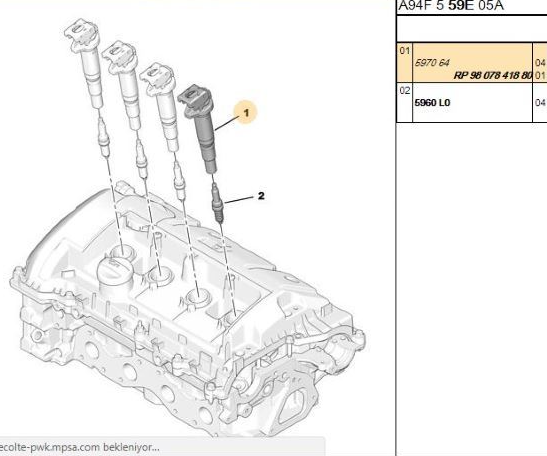 PSA Ateşleme Bobini (Peugeot P207 P208 P308 P508 P5008 Opel Astra L 1.6 16V)