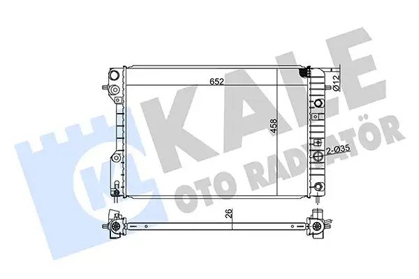 KALE 652×458×26 mm Soğutma Kanatçıkları Lehimlenmiş Plastik Su Radyatörü