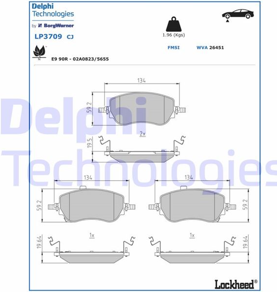 Delphi Fren Balatası Ön (Fiat Egea 15-)