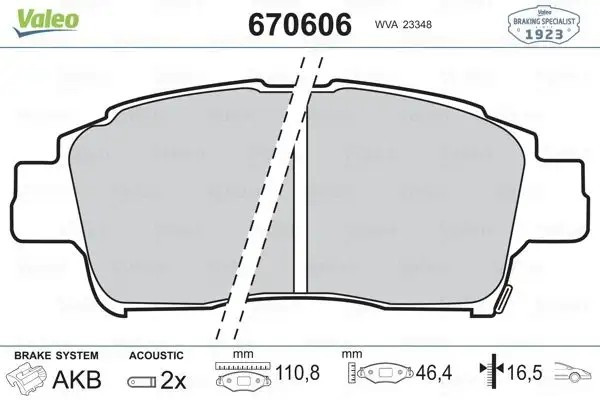 VALEO Toyota Yaris 1.3, 1.0 Ön Fren Balatası 113 mm