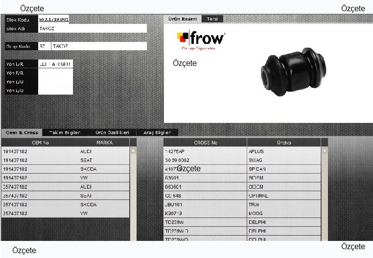 FROW Audi A3 1.6 ve Skoda Fabia 1.4 Tdi Ön Salıncak Burcu