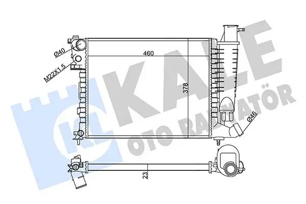 KALE Peugeot 306 ve Citroen Xsara 1.6 Mekanik Şanzımanlı Su Radyatörü 460×378×23 mm