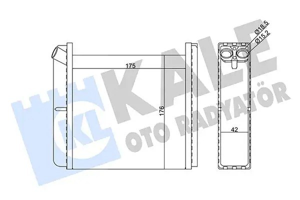 KALE Opel Vectra A 1.6/2.0 Kalorifer Radyatörü 175×176×42 mm