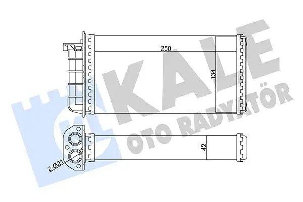 KALE Fiat Bravo 1.6, Brava 1.6, Marea 1.6 Kalorifer Radyatörü 250×134×42 mm