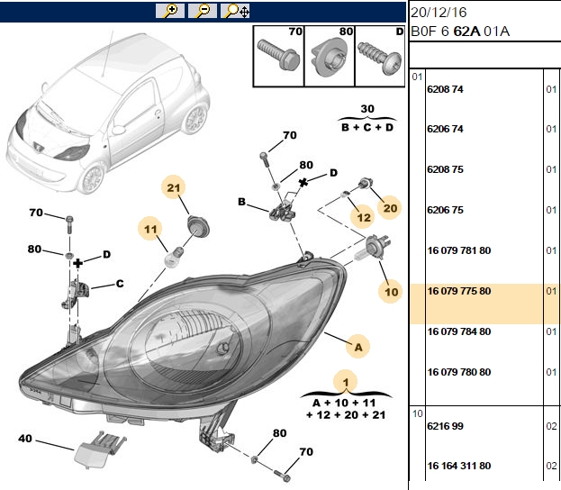 VALEO Far Sağ (Peugeot 107 2012/03)