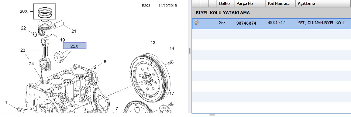 KOL YATAK (STD) CHEVROLET CAPTIVA OPEL ANTARA 20 CDTI 16V Z20S Z20DMH (GUCLENDIRILMIS)