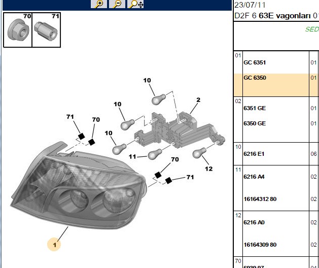 PSA Peugeot 407 2.0 Hdi ve 1.6 Hdi Sol Stop Lambası 043363