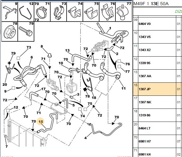 Radyatör Devir Daimi Arası Hortum (Partner P306 19 D 96 01)