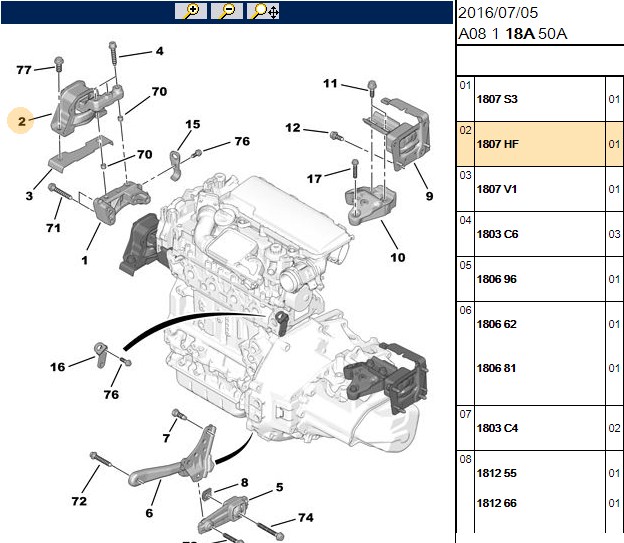 Motor Kulagi Sağ (208, 1.4 HDI 1807.HF ile Aynı)