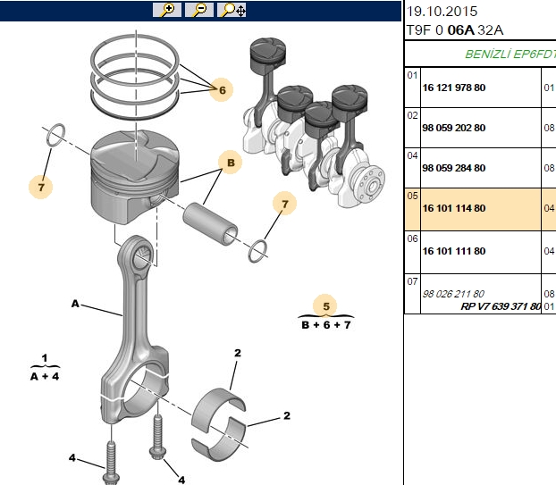 Piston 77.50 mm (Std) (Peugeot 308 RCZ 1.6 16V EP6FADTR-ADTR-EU62V-EP6FDTR)