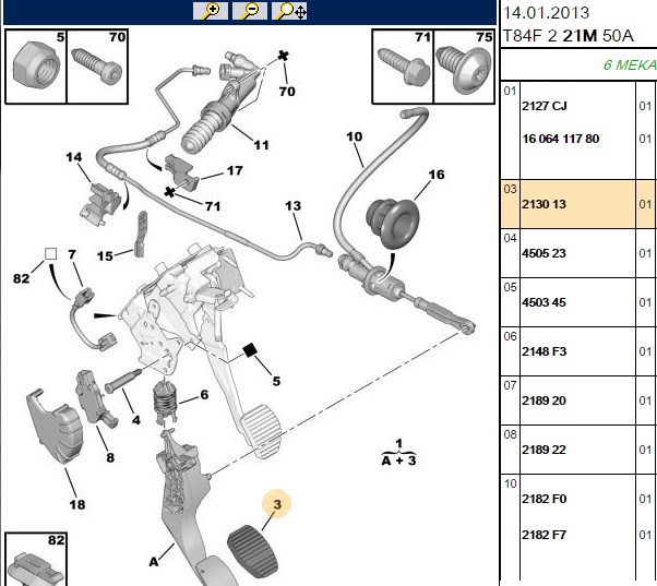 Debriyaj Pedal Lastığı (Peugeot 407, 3008, 508, 5008)