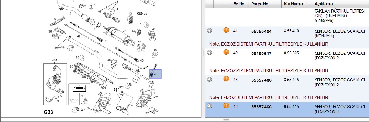 BOSCH Egzoz Gaz Sıcaklık Sensörü 0986259029