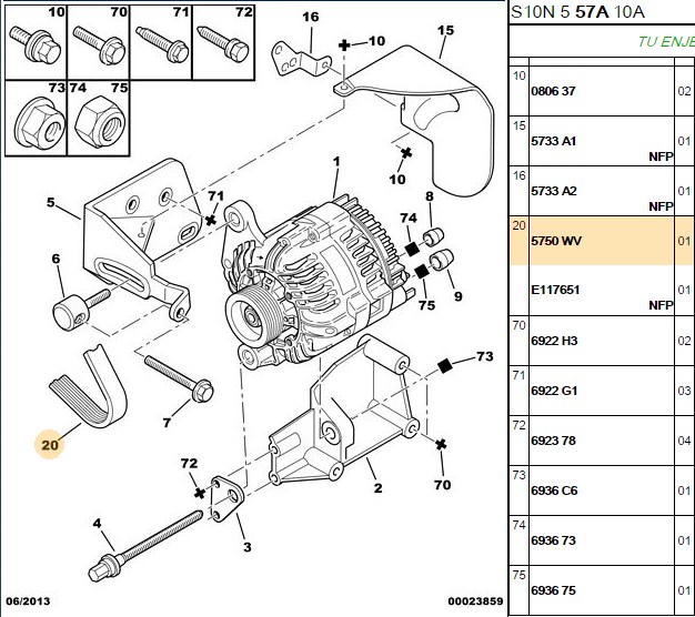 Alternatör (V) Kayışı (Citroën BX Peugeot P309 P405 87-94 19 GTI 16V)