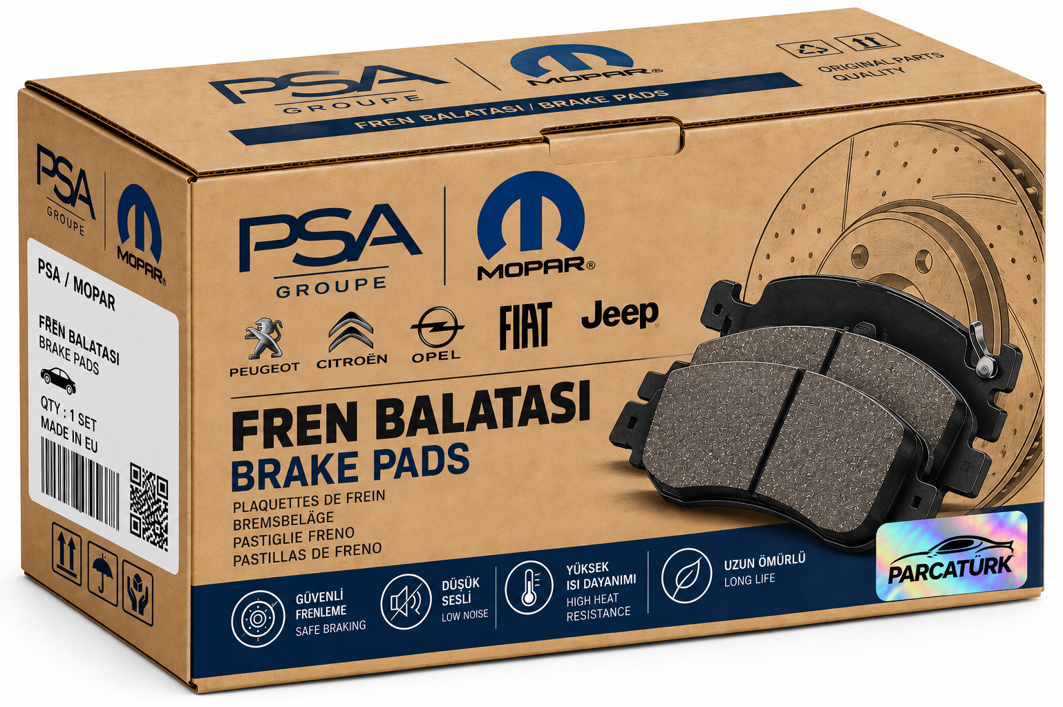 Fren Balatası Arka (Pabuçlu) (203X38 mm) Peugeot P1007 05- Citroën C2 03- C3 II C3 Pluriel 02-