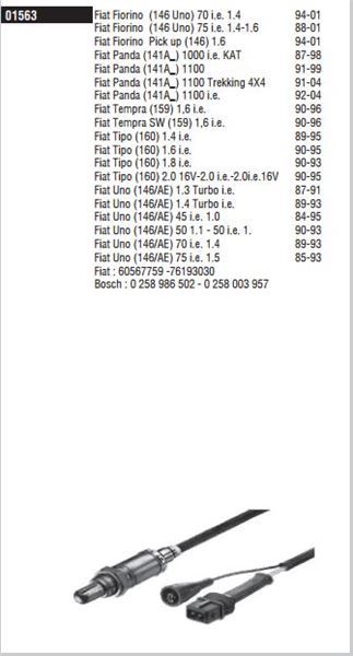 Oksijen Sensörü A6 2.0 / Fioreno / Tempa / Tipo 1.4 / 1.6