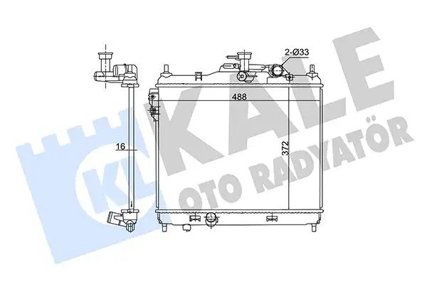 KALE Hyundai Getz 1.5 Crdi Su Radyatörü 372×488×16 mm Lehimli Kanatçık