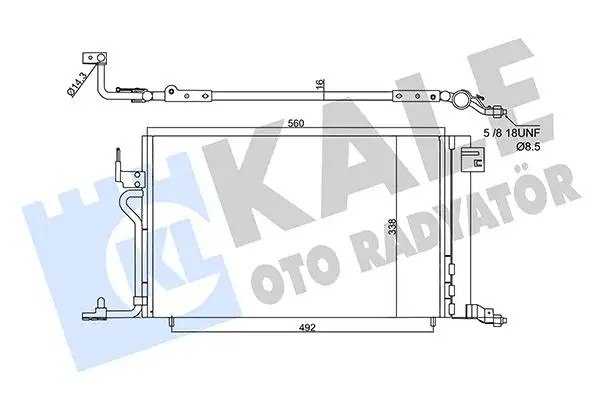 KALE Peugeot 306 1.8 ve Citroen Xsara 1.6 Klima Radyatörü 560×338×16 mm