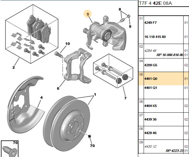FEBI Citroen C4, Peugeot P308, P3008 RCZ 1.6 HDI Fren Kaliperi Sol Arka Aks