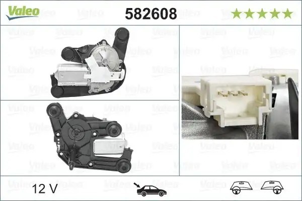VALEO Peugeot 308 ve Citroen C4 1.6 Hdi/BlueHdi Arka Silecek Motoru