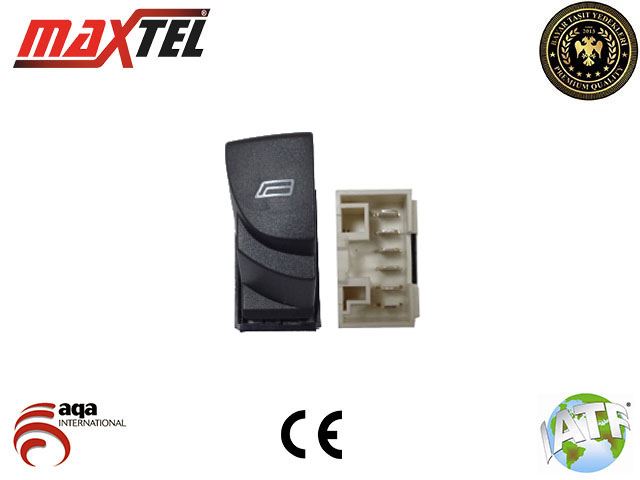 MAXTEL Sağ Beyaz Kamerasız Cam Düğmesi Ducato II Boxer II (6 Fışlı)
