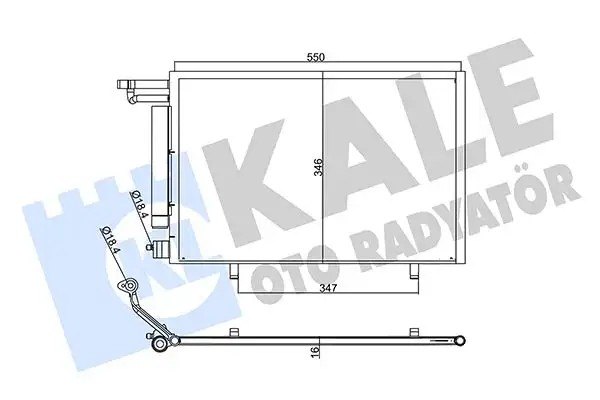 KALE Ford B-Max 1.4, 1.5 Tdci, 1.6 ve Fiesta 1.25, 1.4, 1.5 Tdci Klima Radyatörü 530×345X16