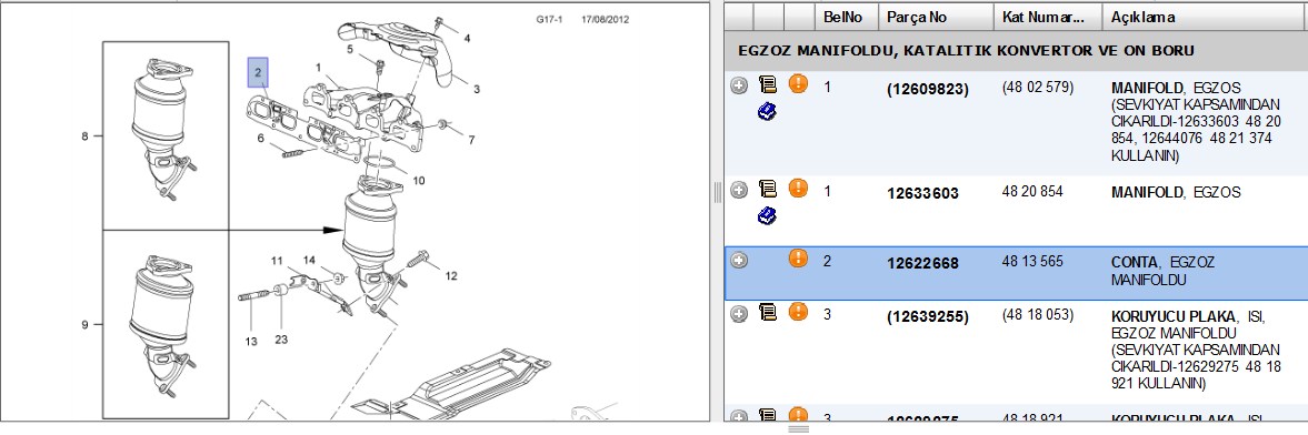 REINZ Manifold Contası (12622668, 4813565)