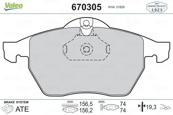 VALEO Opel Vectra A/B 1.6, 2.0, 2.0 Dti Ön Fren Balatası 157 mm