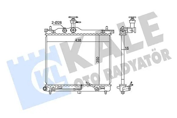 KALE Hyundai i10 1.1 Su Radyatörü 442 mm x 348 mm x 20 mm