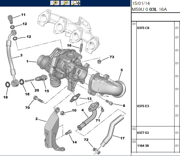 TURBO PEUGEOT P206 P207 P307 14 HDI FORD FIESTA TDCI DV4TD (68 BG)