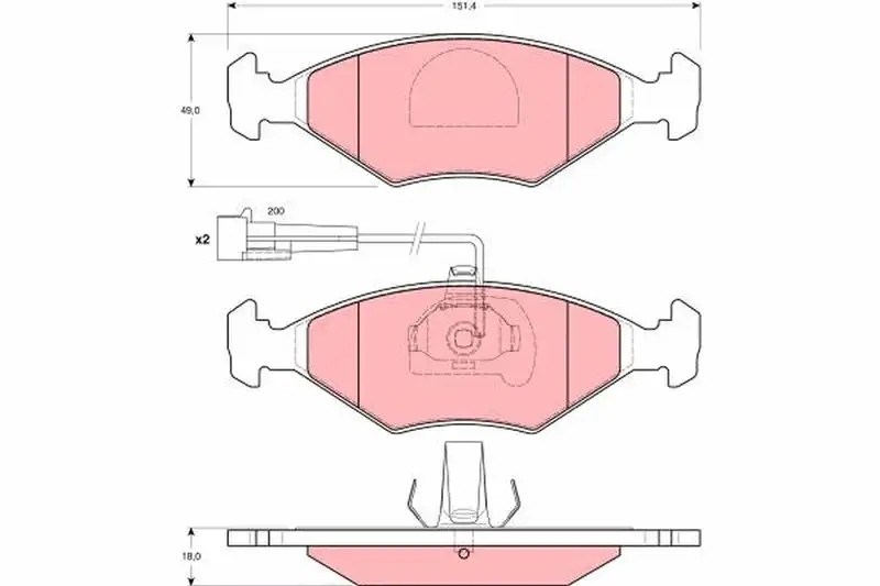 TRW Fiat Palio ve Siena 1.4/1.6 Ön Fren Balatası 151.4 mm