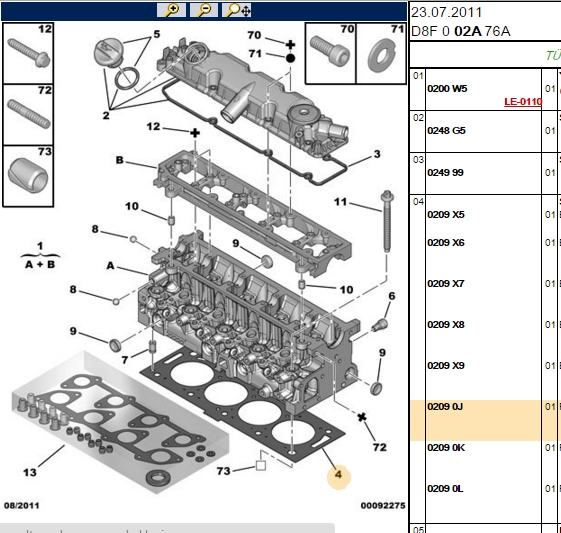 CORTECO Silindir Kapak Contası (150 mm) (Volvo S40 18 20 20T 20T4 V40 18 20 20T 20T4 00-04)