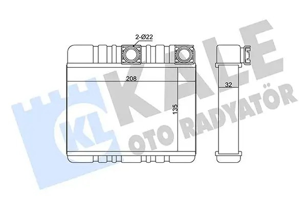 KALE Bmw X3 ve 316i E46 Kalorifer Radyatörü 135×208×32 mm