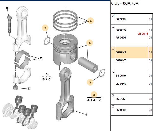 PISTON 85.00 MM (STD) PEUGEOT PARTNER 2.0 HDI DW10 DW10ATED