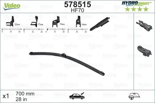 VALEO Opel Astra ve Ford Kuga Alçak Kollu Silecek Süpürgesi 700 mm