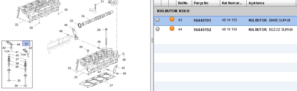Subap İtici Koprusu Emme (Opel Captiva, Opel Antara)