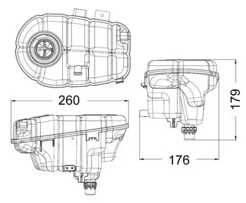 MAHLE Audi A6 C7 2.0 Tdi/3.0 Tdi/2.0 Tfsi Yedek Su Deposu 260 mm