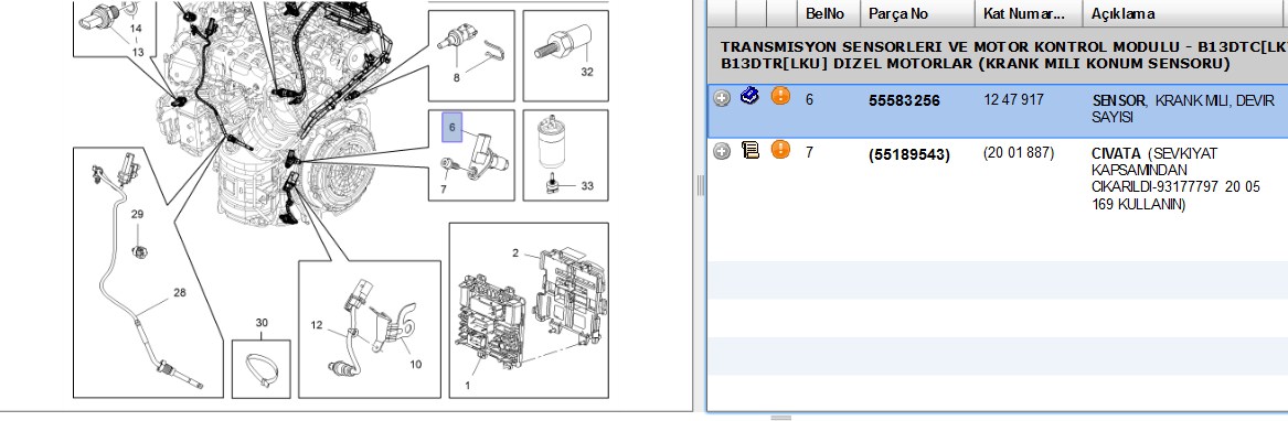 BİTAPART Krank Devir Sensörü (Opel Corsa E 1.3 CDTI)
