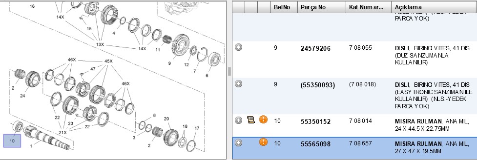 Kamalı Mil İç Bilyası A22371>F17 (Astra J)